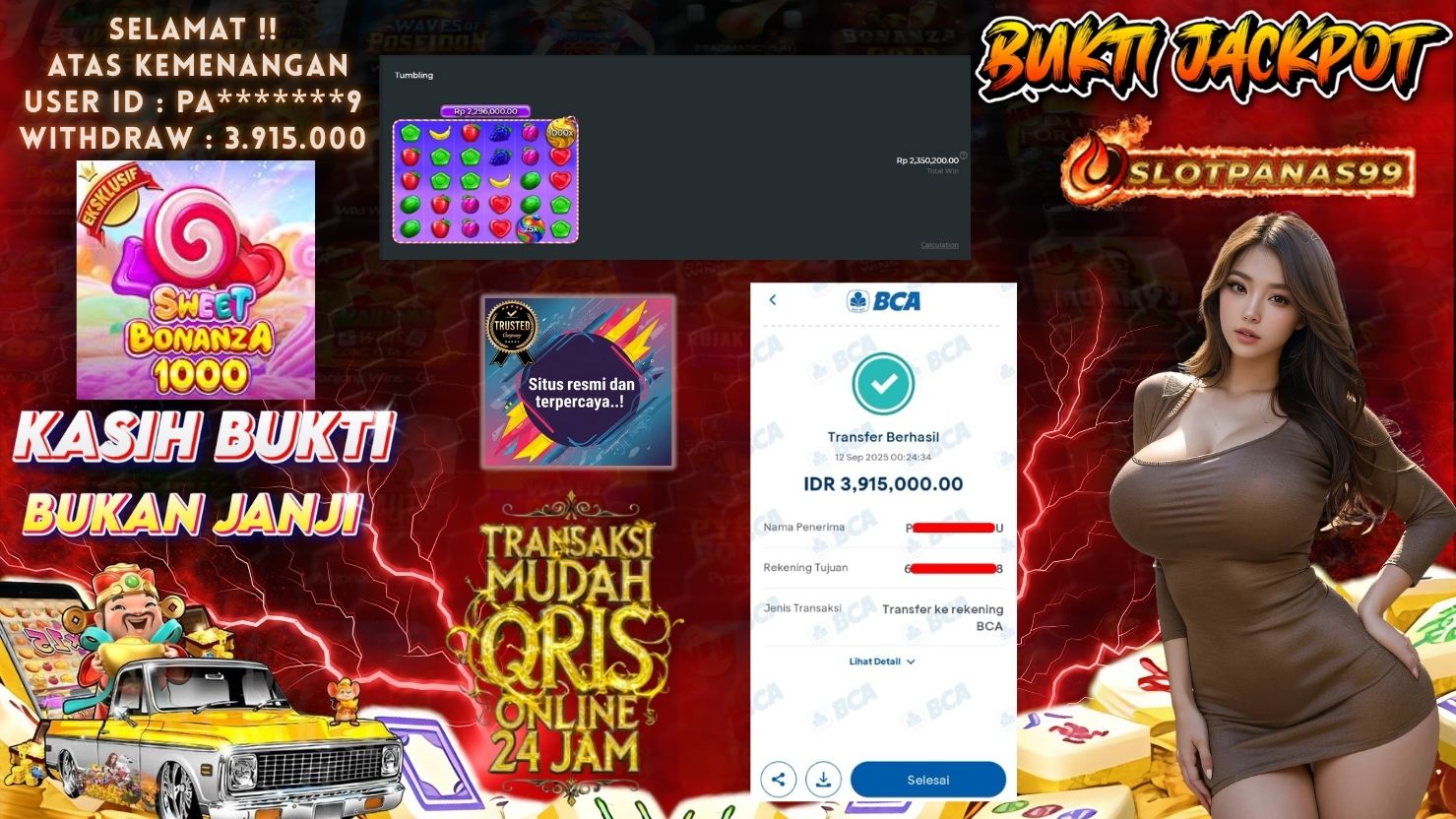 SLOTPANAS99 JACKPOT SLOT SWEET BONANZA 1000